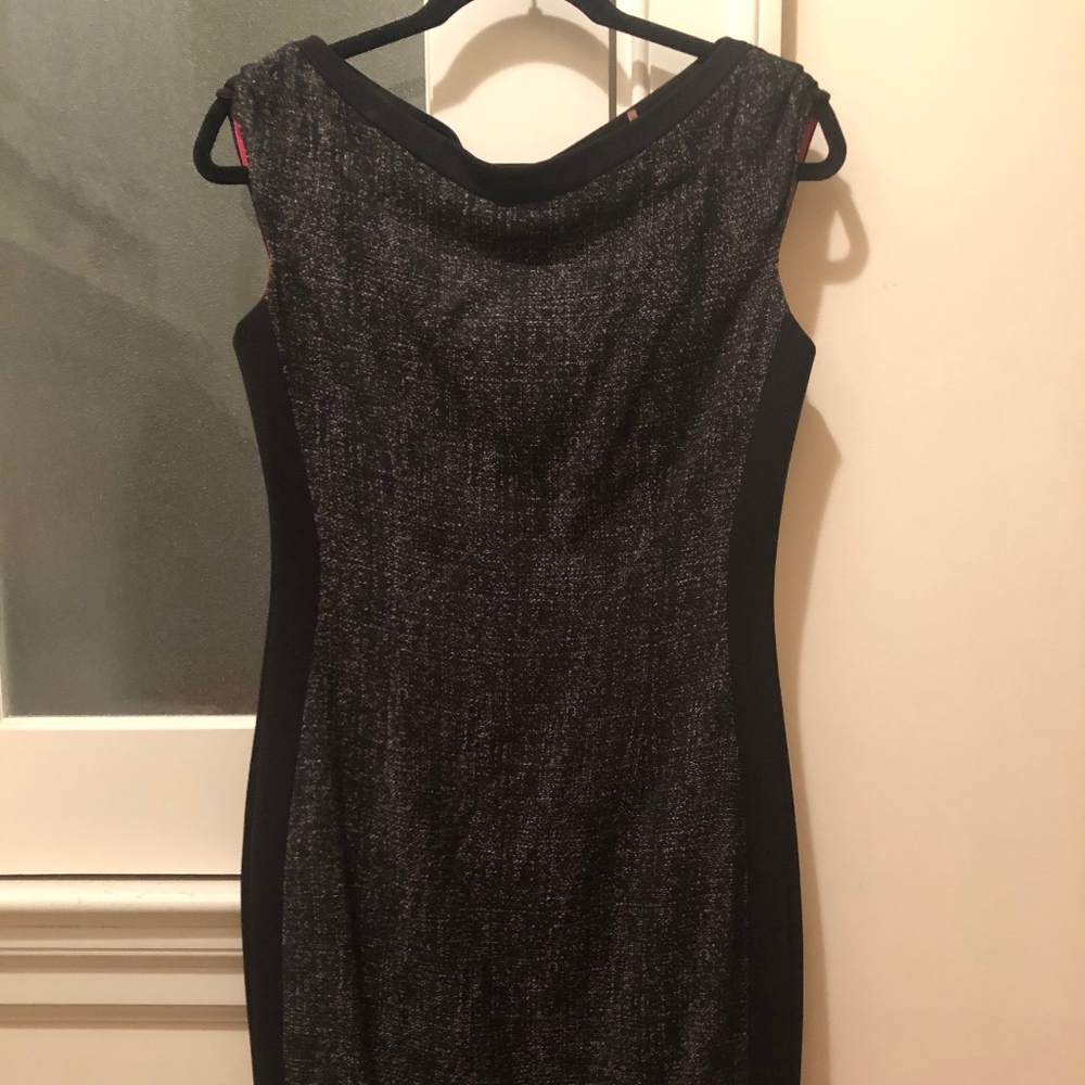 Elie Tahari Tweed/Black Sheath Dress